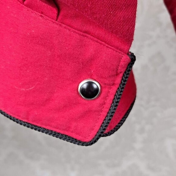 Vintage Panhandle Slim Size Medium Red Western Shirt Black Embroidery Snap Front - Picture 9 of 14